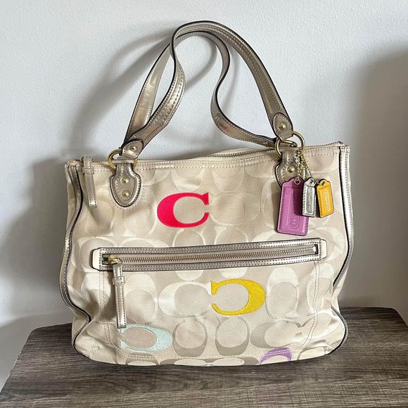 women’s Coach Signature C multicolored Print Handbag J1220-22472 - Picture 1 of 8